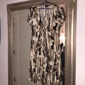 brown wooden floral dress